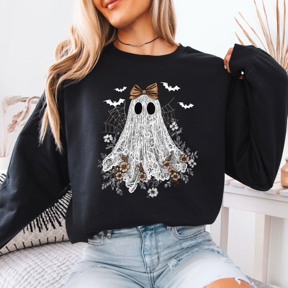 Lace Ghost Graphic Sweatshirt